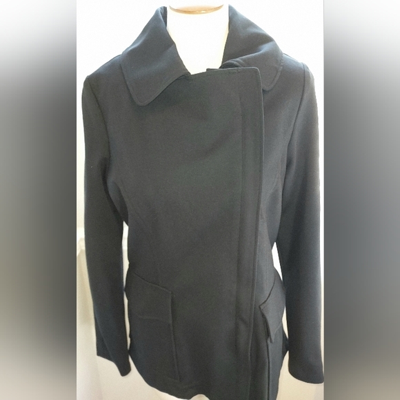 Trina Turk Navy Collared Lined Front Side Zip Dress Jacket NWOT - Picture 9 of 10